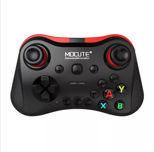 Black and red wireless Bluetooth gamepad with dual joysticks, D-pad, and colorful A, B, X, Y buttons. - Image 9