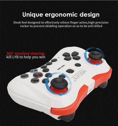 Black and red wireless Bluetooth gamepad with dual joysticks, D-pad, and colorful A, B, X, Y buttons. - Image 10