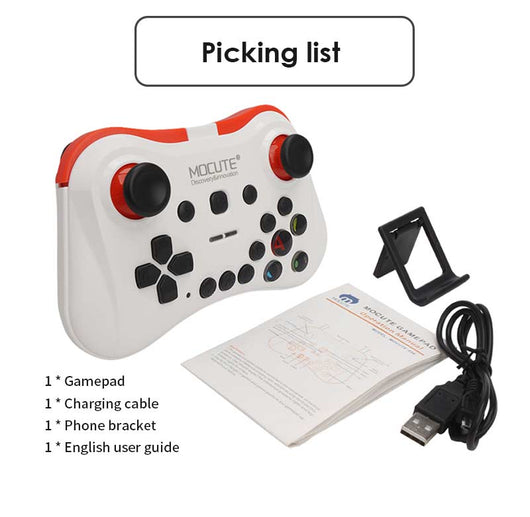 Black and red wireless Bluetooth gamepad with dual joysticks, D-pad, and colorful A, B, X, Y buttons. - Image 25