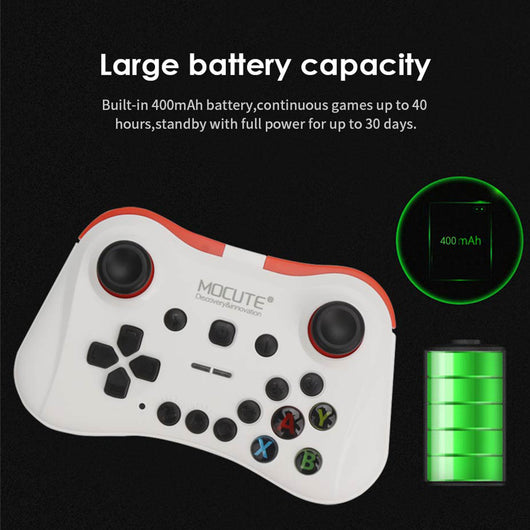 Black and red wireless Bluetooth gamepad with dual joysticks, D-pad, and colorful A, B, X, Y buttons. - Image 22