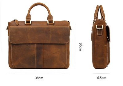 Maletín Crossbody de Cuero Crazy Horse Retro - Image 8