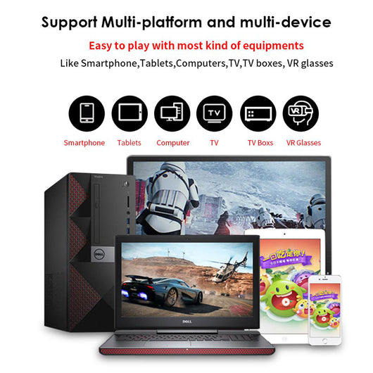 Black and red wireless Bluetooth gamepad with dual joysticks, D-pad, and colorful A, B, X, Y buttons. - Image 7