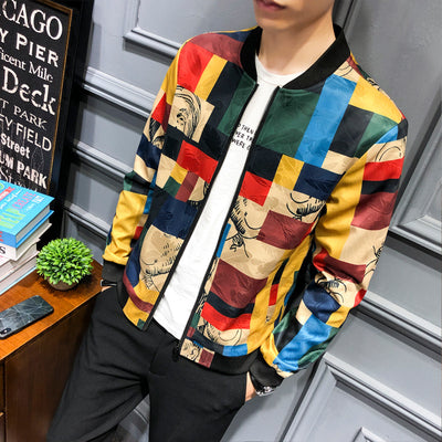 Chaqueta Casual Colorblock para Hombre Talla Grande - Image 9