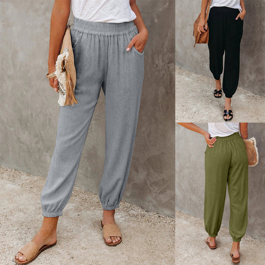 Pantalones Cortos Talle Alto con Bolsillos y Corte Suelto