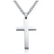Titanium Steel Simple Single Cross Necklace Pendant Steel color Iron