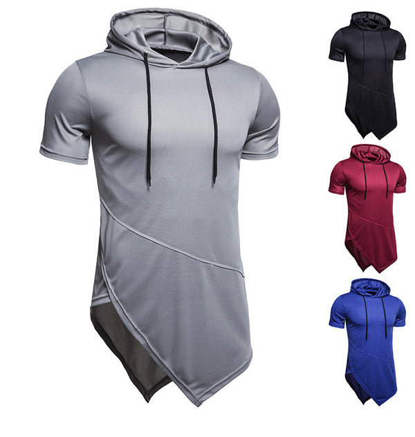 Sudadera Tipo Hoodie Casual de Manga Corta para Hombre