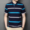 Camisa Casual de Algodón Mercerizado con Rayas y Solapa para Hombre