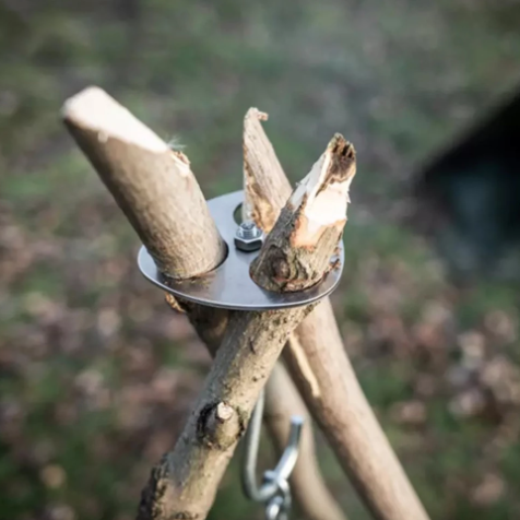 Asador Portátil de Acero Inoxidable con Trípode Colgante para Camping