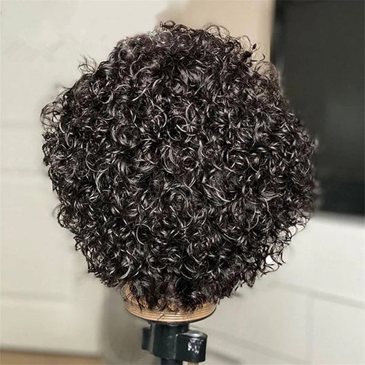 Peluca Rizada Corta Negra - Cabello Sintético Profesional para Mujeres - Image 8