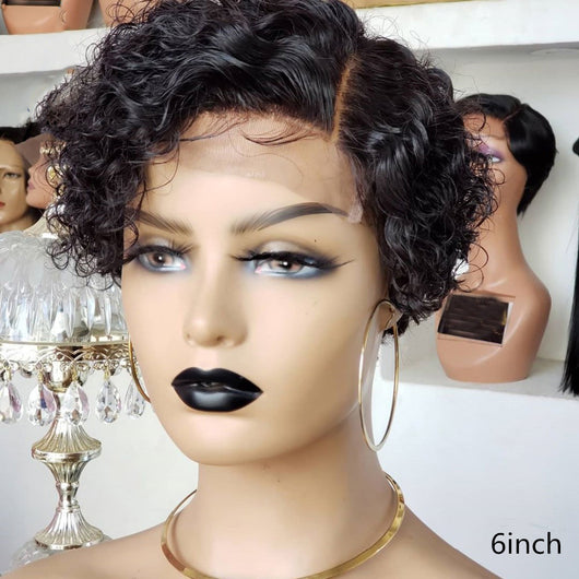 Peluca Rizada Corta Negra - Cabello Sintético Profesional para Mujeres - Image 4