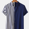 Camisa Hawaiana de Rayas Casual de Manga Corta