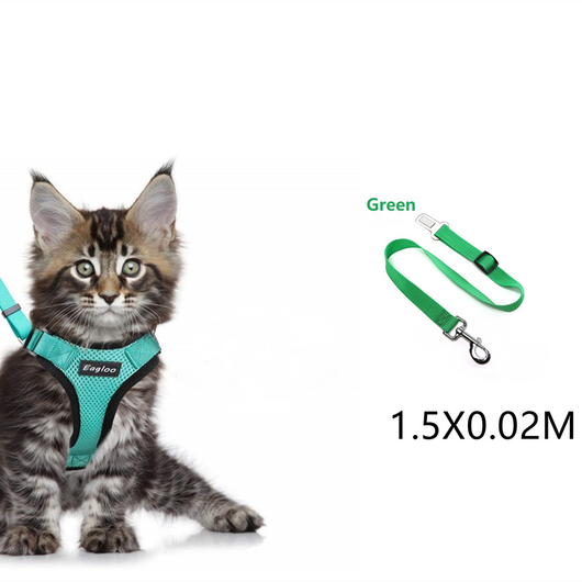 Arnés de Chaleco para Gato a Prueba de Escape con Adaptador de Cinturón de Seguridad - Image 9