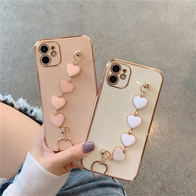Funda para Móvil con Pulsera de Corazón y Acabado Galvanizado