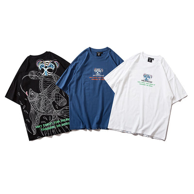 Camiseta Oversize Hip-hop Estampado Oso para Hombre - Image 10