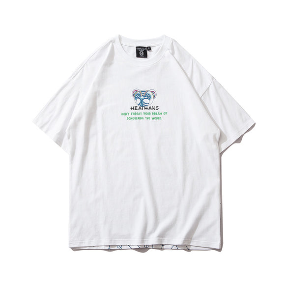 Men's Oversized Hip-hop Bear Print T-Shirt