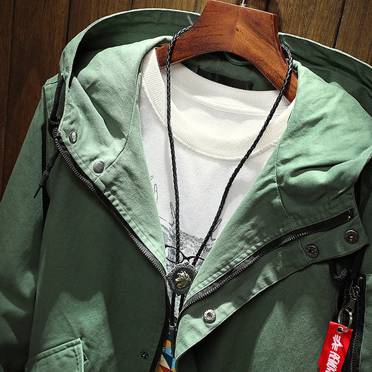 Chaqueta Casual con Capucha para Hombre Talla Grande - Image 5