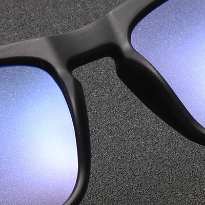 Black plastic frame anti-blue light glasses with clear lenses, featuring a classic rectangular shape. - Image 8