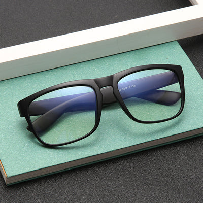 Black plastic frame anti-blue light glasses with clear lenses, featuring a classic rectangular shape. - Image 11
