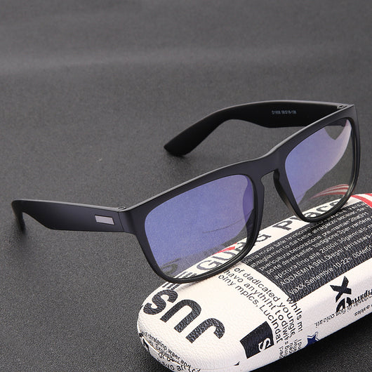 Black plastic frame anti-blue light glasses with clear lenses, featuring a classic rectangular shape. - Image 13