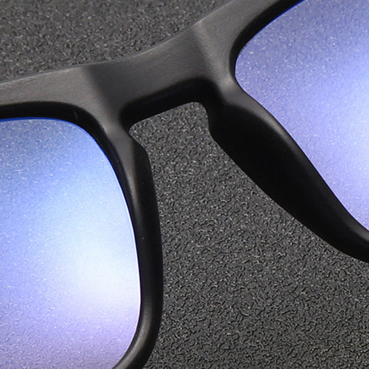 Black plastic frame anti-blue light glasses with clear lenses, featuring a classic rectangular shape. - Image 5