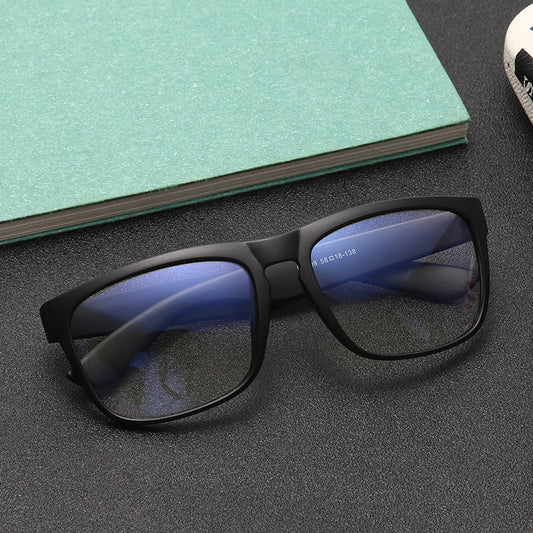 Black plastic frame anti-blue light glasses with clear lenses, featuring a classic rectangular shape. - Image 2