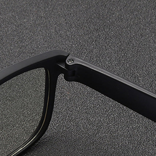 Black plastic frame anti-blue light glasses with clear lenses, featuring a classic rectangular shape. - Image 4