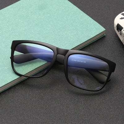 Black plastic frame anti-blue light glasses with clear lenses, featuring a classic rectangular shape. - Image 6