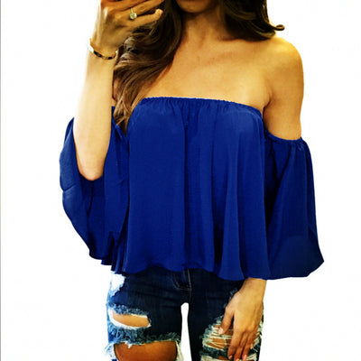 Blusa Hombros Descubiertos Suelta y Cómoda - Image 14