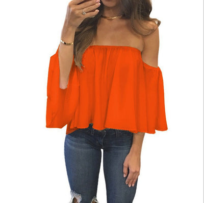 Blusa Hombros Descubiertos Suelta y Cómoda - Image 15