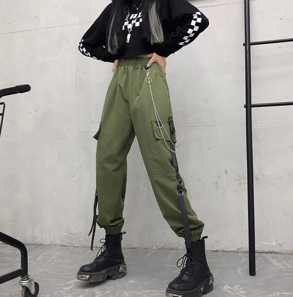 Pantalones Talle Alto Estilo Coreano para Mujer