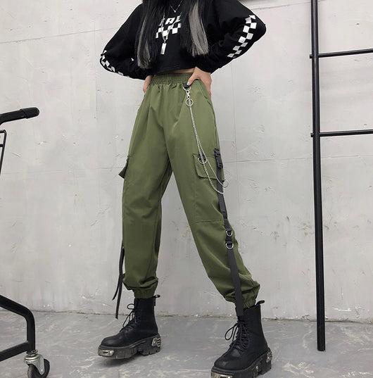 Pantalones Talle Alto Estilo Coreano para Mujer