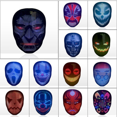 Máscara LED Inteligente con Control por App - Diseño Personalizable para Fiestas y Eventos - Image 12