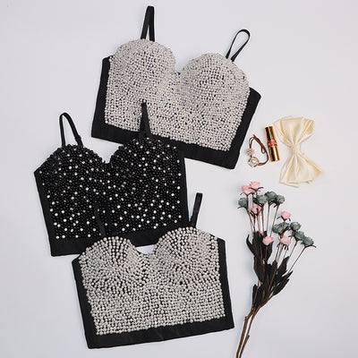 Top Deportivo con Cuentas de Diamante y Perlas Bubble - Image 5