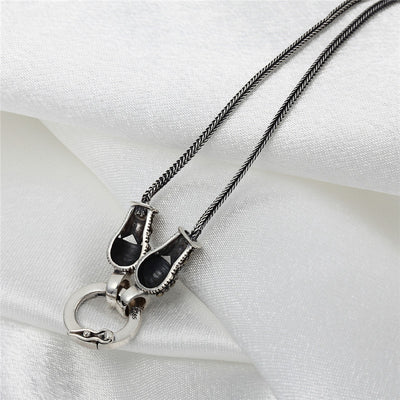 Cadena de Suéter de Plata S925 Estilo Retro Europeo Americano con Colgante Personalizado - Image 5