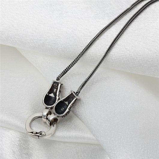 Cadena de Suéter de Plata S925 Estilo Retro Europeo Americano con Colgante Personalizado - Image 5
