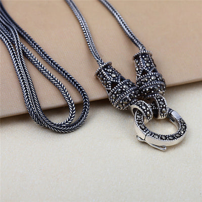 Cadena de Suéter de Plata S925 Estilo Retro Europeo Americano con Colgante Personalizado - Image 4
