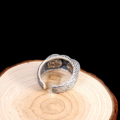 Anillo de Plata S925 Búho Ajustable - Joyería Tailandesa Vintage para Hombre - Image 3