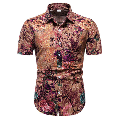 Camisa Casual Estampada para Hombre con Cuello Solapa - Image 19