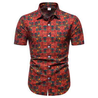 Camisa Casual Estampada para Hombre con Cuello Solapa - Image 3