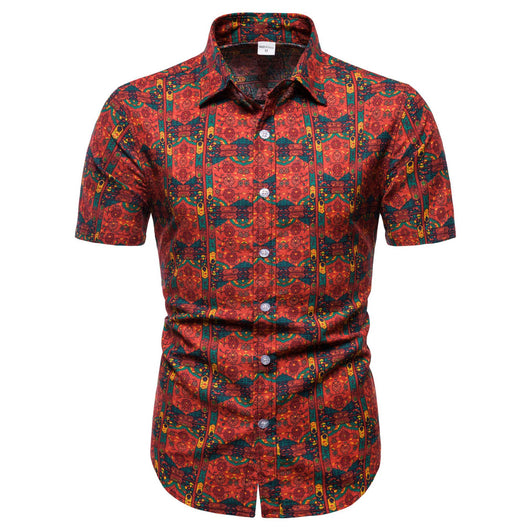 Camisa Casual Estampada para Hombre con Cuello Solapa - Image 3