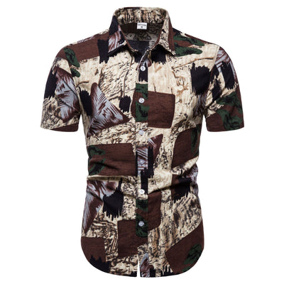 Camisa Casual Estampada para Hombre con Cuello Solapa - Image 7