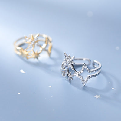 Anillo de Plata Esterlina con Estrella Hueca y Circonitas - Image 8