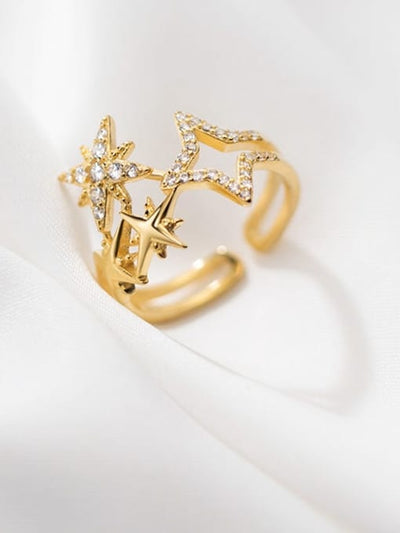 Anillo de Plata Esterlina con Estrella Hueca y Circonitas - Image 7