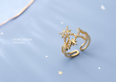 Anillo de Plata Esterlina con Estrella Hueca y Circonitas - Image 9
