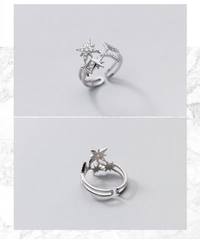 Anillo de Plata Esterlina con Estrella Hueca y Circonitas - Image 12