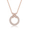 S925 Circle Cross Necklace Letter Diamond Clavicle Chain Rose Dorado