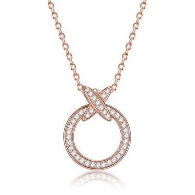 Collar Plata 925 Cruz Circular con Diamantes - Cadena Clavícula - Image 7