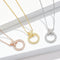 Collar Plata 925 Cruz Circular con Diamantes - Cadena Clavícula