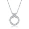 S925 Circle Cross Necklace Letter Diamond Clavicle Chain Platinum