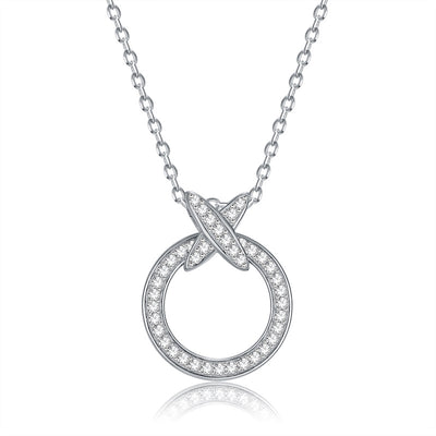 Collar Plata 925 Cruz Circular con Diamantes - Cadena Clavícula - Image 6